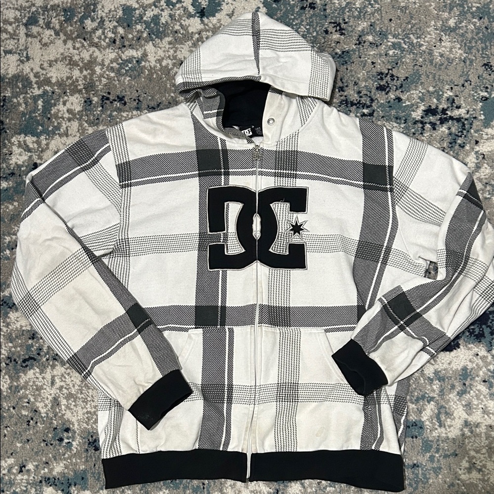 DC Checkered Hoodie in Black and White